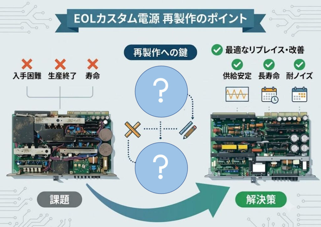 EOLとなったカスタム電源の再製作を依頼するポイント