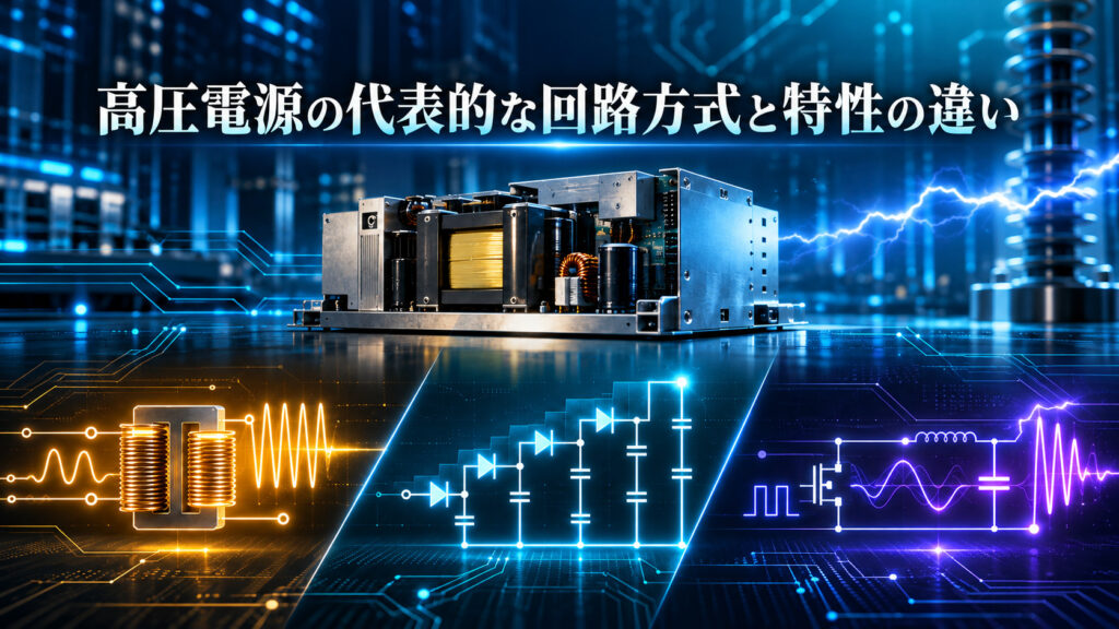 高圧電源の代表的な回路方式と特性の違い